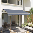 Tenda da Sole per Esterno 360x250 cm a Bracci Avvolgibile con Apertura a Manovella Grigio      
