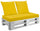 Cuscini per Pallet 120x60 cm Seduta e Schienale in Similpelle Mariotti Belem Giallo