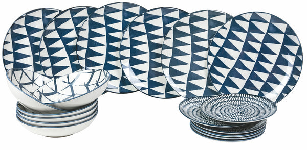 Servizio Piatti 18 Pezzi in Porcellana Villa d'Este Home Tivoli Mokala Blu online