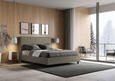 Letto Matrimoniale con Testata e Alzata Comoda Imbottito in Similpelle Focus Cappuccino Varie Misure