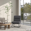 Poltrona Imbottita 61x68x83,5 cm in Tessuto Grigio Scuro