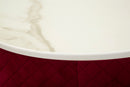 Comodino Toeletta con Puff Vellit Rosso Ø52x70 cm - Ø36x39 cm in Pino e MDF e Metallo      