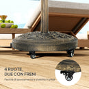 Base per Ombrellone Rotonda 21 kg con Ruote e Freni in Resina Bronzo      