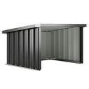 Garage Aperto 108x86x62.5 cm per Attrezzi e Tagliaerba con Tetto Inclinato in Acciaio Grigio Scuro      
