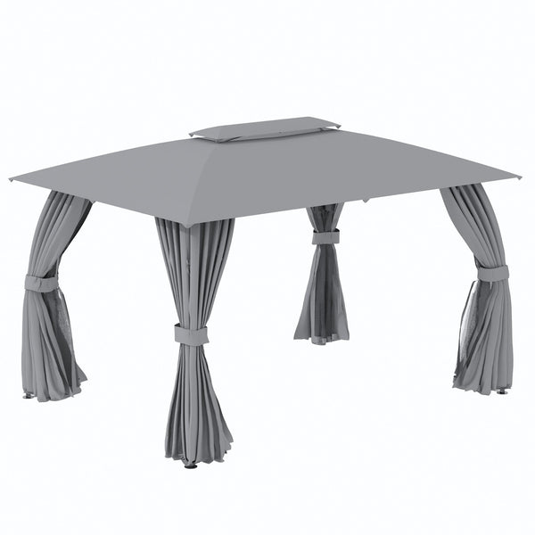 acquista Gazebo da Giardino 3,95x2,95m in Acciaio Grigio