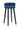 Sgabello Bar Paris Ø35x74 cm in Legno e Tessuto Vellutato Blu