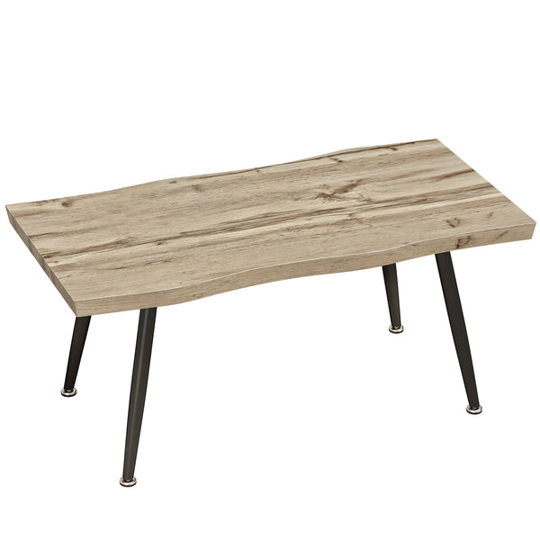 Tavolino da Caffè Stile Nordico 100x50x45 cm con Piedini Regolabili in Legno e Acciaio Nero e Rovere prezzo
