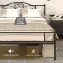 Struttura Letto Matrimoniale 160x200 cm in Acciaio con Doghe Integrate Nero