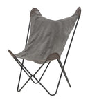 Sedia Montana 74x71x103 cm in Ferro e Poliestere Grigio e Marrone
