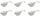 Set 6 Coppette Aperitivo con Manico 17,5x9,5x8,5 cm in Porcellana Allluminica Kaleidos Aluxina Bianche