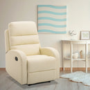 Poltrona Relax Reclinabile con Poggiapiedi in Similpelle Crema 