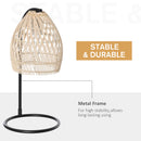 Lampada da Tavolo Ø20x41 cm E27 40W Paralume in Rattan Beige