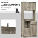 Credenza Moderna Alta 71x41x178 cm in Legno truciolare Grigio