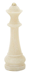 Set 8 Pezzi Decorazione Scacchi Quarzy Assortiti in Resina Bianco e Oro      