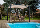 Pergola da Giardino 3,4x3,3x2,4 m in Alluminio con Telo di Copertura 280g/mq Grigio