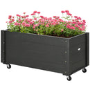 Fioriera da Giardino con Foro di Drenaggio e Rotelle 89x48x47 cm in Legno di Abete Nera
