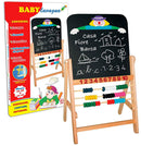 Lavagna per Bambini con Cavalletto e Pallottoliere in Legno H69 Kids Joy Gioca e Scrivi