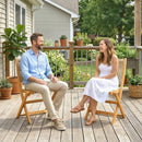 Set 2 Sedie Pieghevoli da Giardino Supporto fino a 160 kg in Rattan PE e Legno di Acacia Beige      