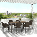 Tavolo da Giardino 160-240x90x74 cm per 6-8 Persone Piano Effetto Legno   