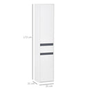 Colonna Bagno a 2 Armadietti con Ripiano Regolabile e Cassetto 35x31x172 cm in Truciolato Bianco