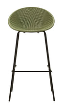 Sgabello Bar Ibiza Verde Set 2 Pz 50x50x98 cm in Polipropilene e Metallo Verde e Nero      