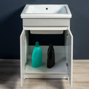 Mobile Lavatoio in Ceramica 2 Ante e Strofinatoio Integrato 60x60x86A cm Olmo Bianco