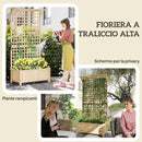 Fioriera da Giardino 90x45x183 cm con Traliccio per Piante Rampicanti in Legno Naturale      