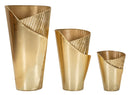 Porta Vasi Flosty Tris 39x42x75 cm - 32x32x55 cm - 25x25x35 cm in Ferro Oro      