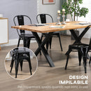 Set 4 Sedie da Cucina Impilabili 53x45x85 cm in Acciaio Nero