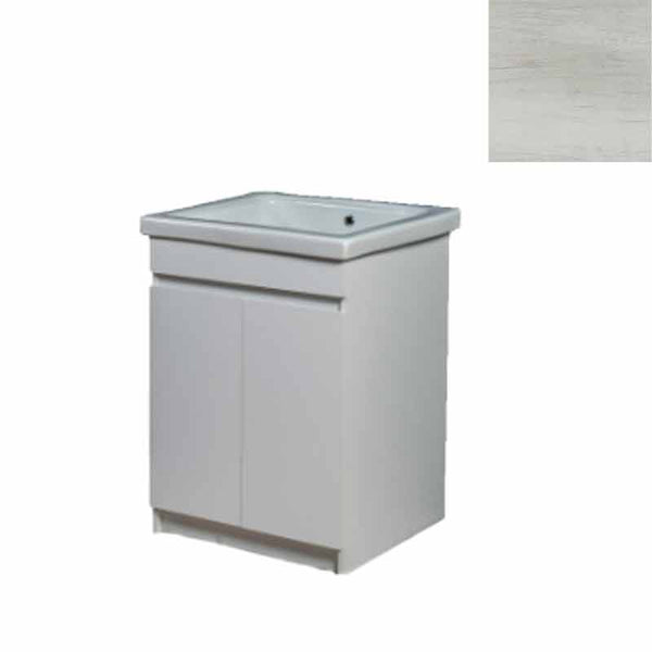 Mobile Lavatoio in Ceramica 2 Ante e Strofinatoio Integrato 60x60x86A cm Olmo Bianco sconto