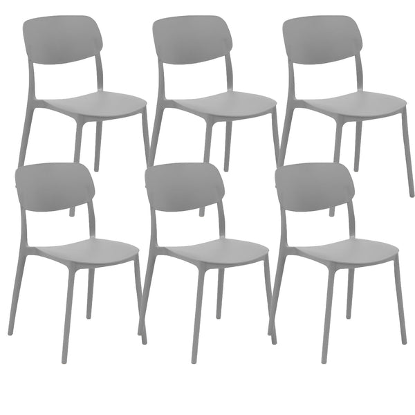 Set 6 Sedie 46x79x54 cm in Polipropilene Elodie Grigio Ice online
