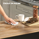 Tavolo Bancone Bar 113x60x90 cm Isola da Cucina con 3 Ripiani per Soggiorno e Salotto in Truciolato Nero e Legno      