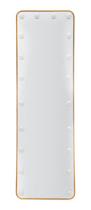 Specchio da Terra LED Hollywood Rett, 50x5x160 cm in Alluminio e Specchio Oro      