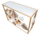 Console Glam Floris 113x40x80 cm in Ferro e MDF e Specchio Multicolor      