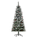 Albero di Natale Artificiale Innevato 150 cm 408 Rami con Pigne Verde