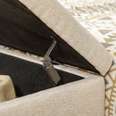 Panca Fondo Letto 110x44x48 cm con Contenitore in Poliestere Trapuntata Beige