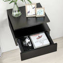 Set 2 Comodini Sospesi 35x32x22,5 cm Design Moderno Nero