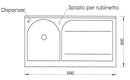 Lavatoio e Coprilavatrice 109x60x89cm Asse in Legno Montegrappa Edilla Bianco Sinistro con Cesto