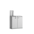 Armadio Pattumiera Differenziata 2 Ante 94x45x87 cm Keter Recyclo Basic Grigio e Bianco  
