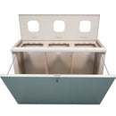 Mobile per Raccolta Differenziata 3 Scomparti con Apertura Frontale 120x40x90 cm in Acciaio Beige 
