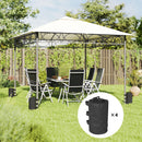 Set 4 Zavorre per Gazebo Ø20x32,5 cm con Maniglie e Cinghie a Strappo in Tessuto Plastica 500D Nero      