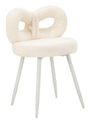 Sedia Mini Ilary Bianca Ø40x67 cm in MDF e Spugna e Ferro e Poliestere Bianco      