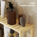 Scaffale per il Bagno 60x15x50 cm 3 Ripiani Regolabili in 5 Posizioni in Bambù   