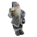 Pupazzo Babbo Natale con Lanterna 40x82x30cm Grigio