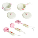 Cucina Giocattolo per Bambini con Accessori in Legno Bianco e Rosso 70x30x88 cm 