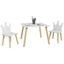 Set Tavolo con 2 Sedie per Bambini Corona Bianco  