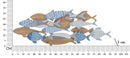 Pannello da Muro Fish Sea 91x3x33,5 cm in Ferro e MDF Multicolor      