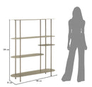 Libreria Saturno Tortora 118x31x139 cm in Metallo Grigio tortora      