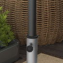 Base per Ombrellone da 28kg in Granito con Maniglia Estensibile e Rotelle 41x41x37.5cm Grigio