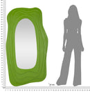 Specchio da Muro Dafne Verde 90x4x165 cm in MDF e Specchio Verde      